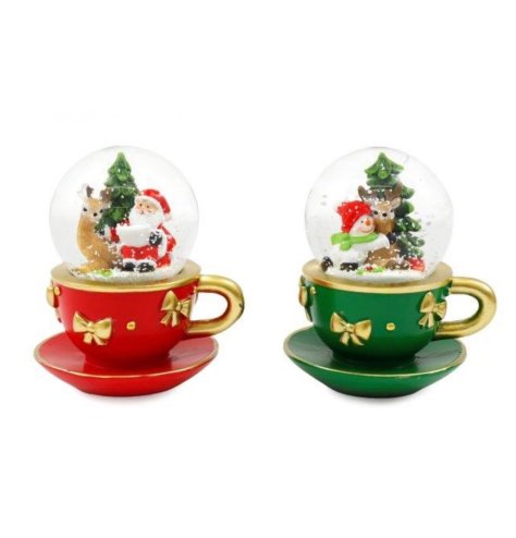 Bring holiday joy with this 7cm Teacup Santa Snowglobe, perfect for festive decor.