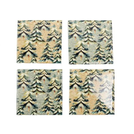 4/A Winter Forest Drink Coaster, 10 cm