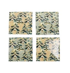Shield your surfaces with this stylish 10x10cm Winter Forest coaster.