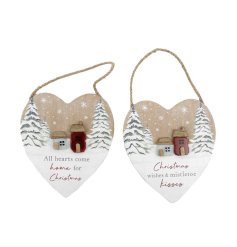 Bring warmth to your home with this charming Houses Heart hanging plaque.