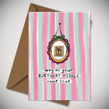 Birthday Wishes Come True Greeting Card, 17.7 cm
