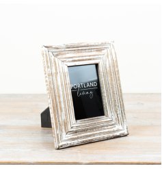 a charming white washed design picture frame 