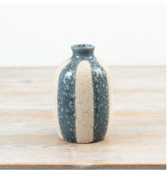 a charming coastal themed blue vase 