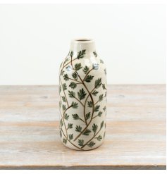 Add natural elegance to your space with the Foliage Ceramic Vase. 