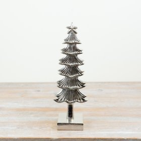 Elegant silver aluminium tree perched on a durable base with a charming star topper
