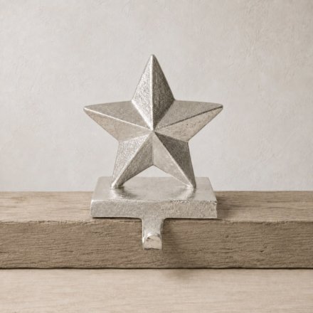 Aluminium Star Stocking Hanger, 20cm 