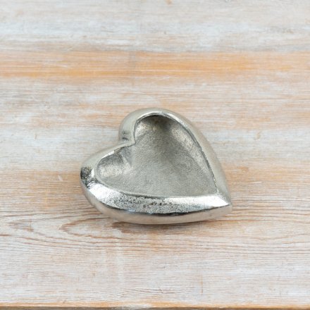 A pretty romantic silver heart trinket dish to cherish your small treasures
