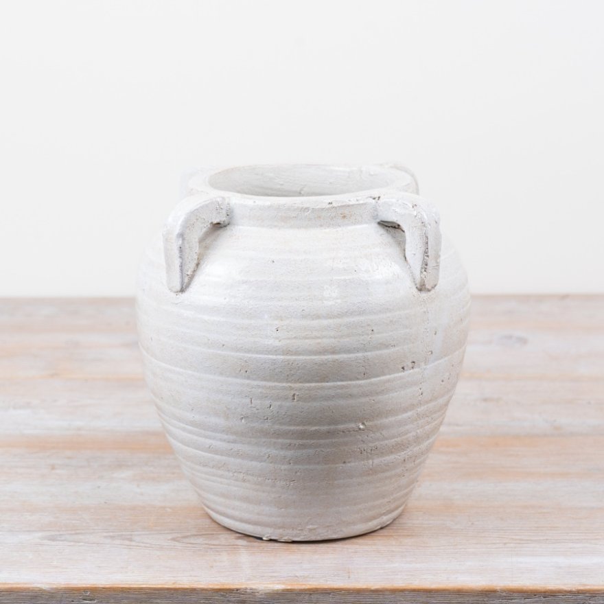 White Handled Vase, 21.5cm