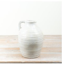 a stylish crisp white textured jug 