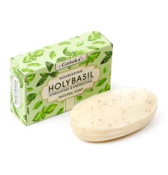 Experience the refreshing purity of Goloka Basil Handmade Soap—natural care infused with invigorating basil for revita
