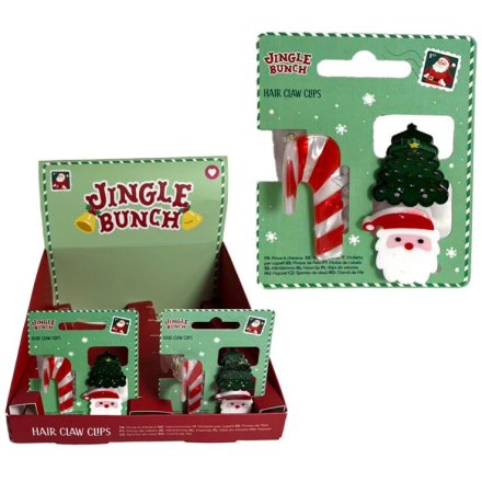 S/3 Jingle Bunch Mini Hair Claw Clips, 3cm 