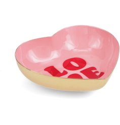 Add a touch of romance with this heart-shaped enamel trinket dish