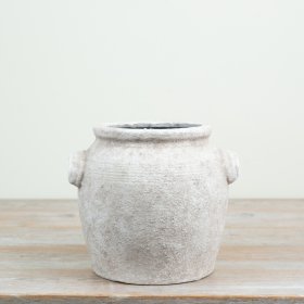 Elegant cream-coloured vase with textured detail for your blooms
