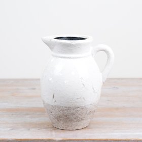 Stylish ceramic vase combining textured and glossy two-tone finishes for subtle elegance