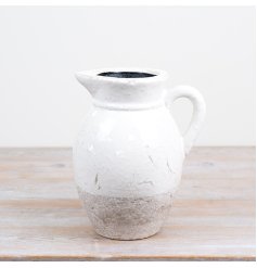 Elegant ceramic vase with a textured, two-tone glaze for a subtle statement