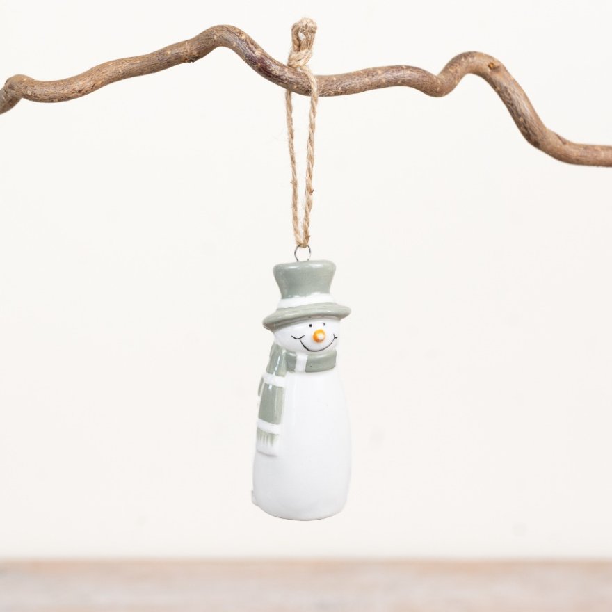 Hanging Snowman Deco , 8cm 