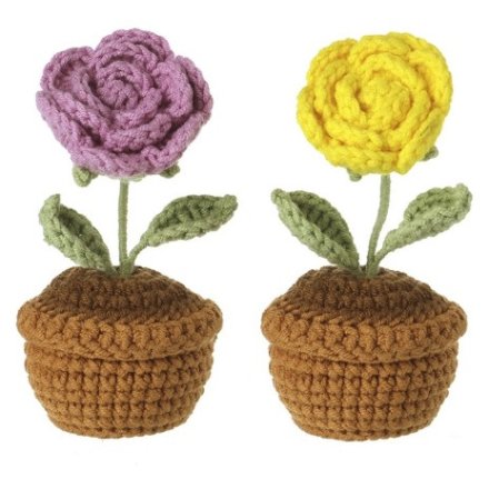 Crochet Flower in Pot, 2A 10cm