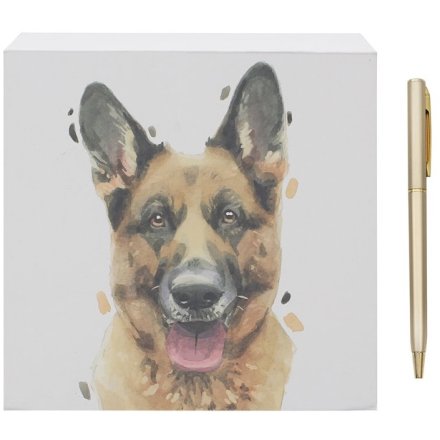 Stay organised with this charming German Shepherd Memo Block