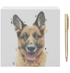 Stay organised with this charming German Shepherd Memo Block