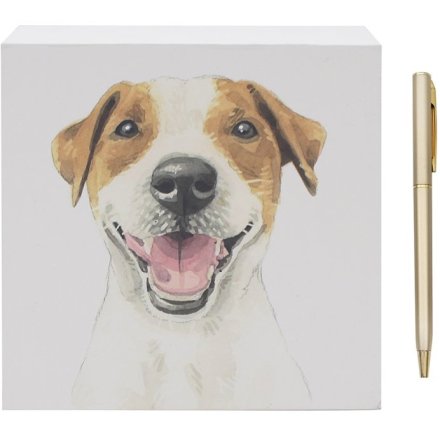Keep your notes stylishly organised with the charming Jack Russell Memo Block