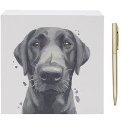 Stay organised in style with this charming Black Labrador Memo Block