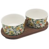 Brighten your table with the Fruits Snack 2 Tapas Bowls Wooden Tray