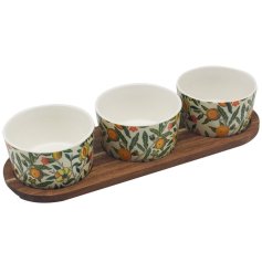 Enjoy a healthy treat with our elegant Fruits Snack Bowls Wooden Tray