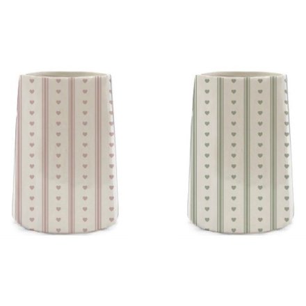 21cm Spring Stripe & Heart  Vase, 2/A 