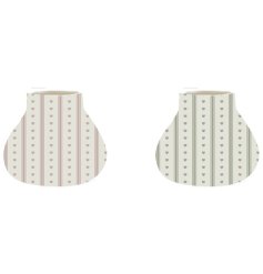 Charming pastel striped bud vases with heart detail, perfect for adding spring cheer