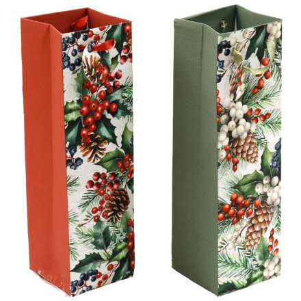 30cm Berries Wine Bottle Bag, 2/A 