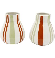 Add a touch of countryside charm with this striped orchard vase
