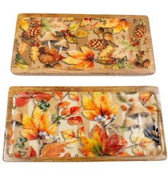 Stylish Autumn Enamel Tray featuring rich seasonal colors with a sturdy, easy-to-clean design.
