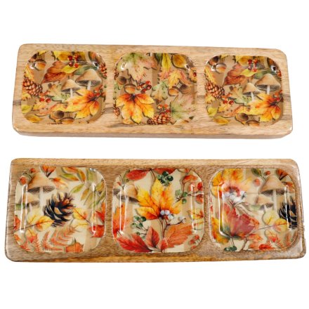 2/A Autumn Enamelled Tray, 30cm 