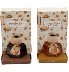 Fill your home with cozy autumn charm year-round with this pumpkin-shaped glass diffuser