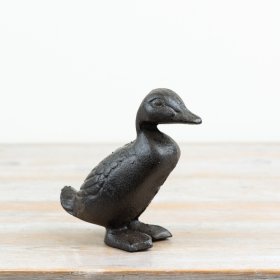 Delightful rustic cast iron duck figure to enhance your home's classic charm