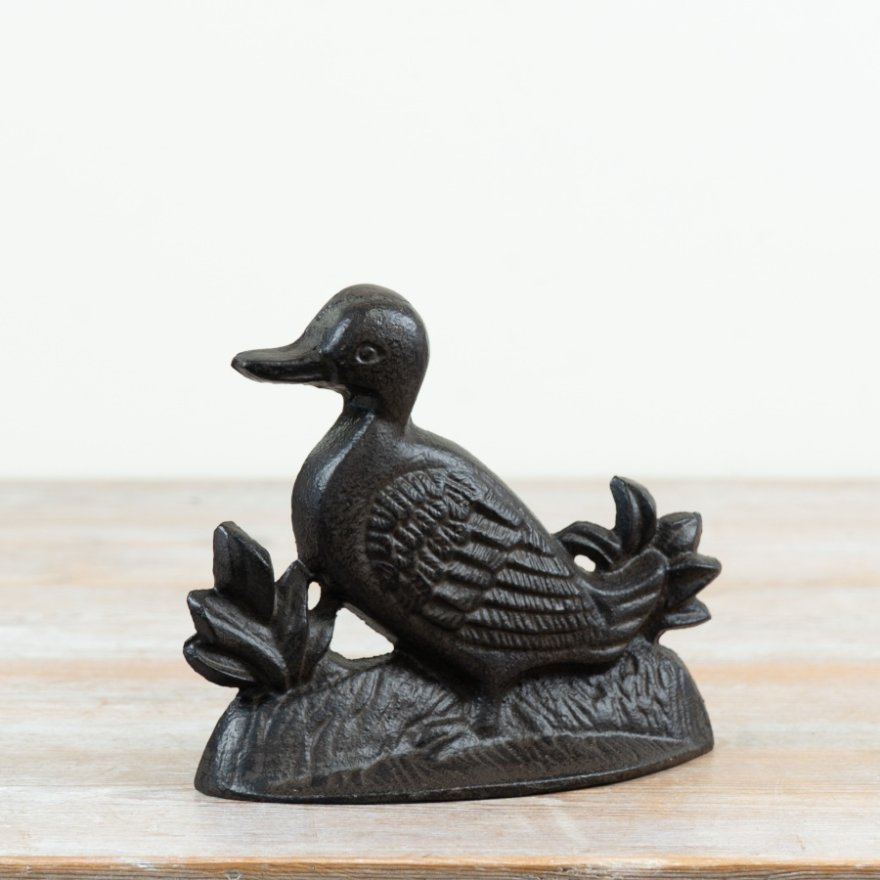 Cast Iron Duck Door Stopper, 17cm 