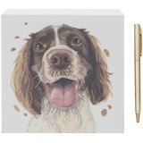 View Springer Spaniel Memo Block, 14cm Details Keep your notes paws-itively organised with this delightful Springer Spaniel memo block