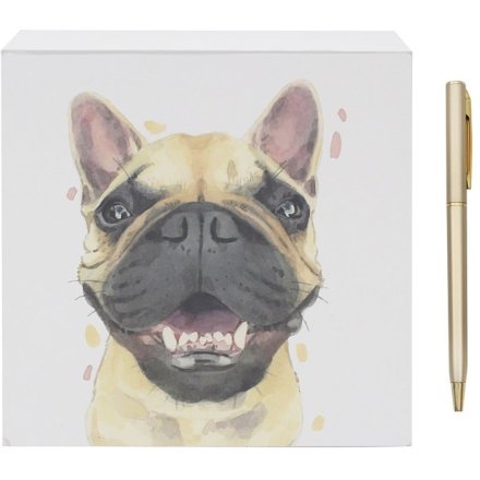 Keep your notes organised in style with this adorable French bulldog memo block