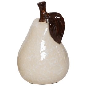 Stylish white ceramic pear with a sleek glazed finish ideal for chic interiors