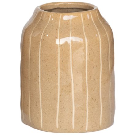 Glazed Lined Vase, 15cm 