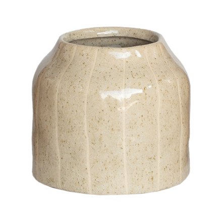 Natural Glazed Lined Vase, 11.5cm 