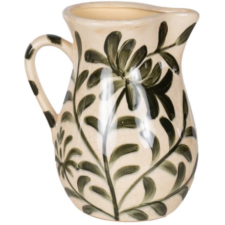 Glazed Leaf Jug Vase, 20.5cm 