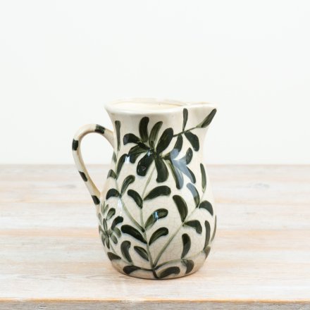 Glazed Leaf Jug Vase, 20.5cm 