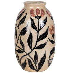 a stylish glazed leaf design vase 
