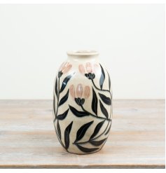 a stylish glazed leaf design vase 
