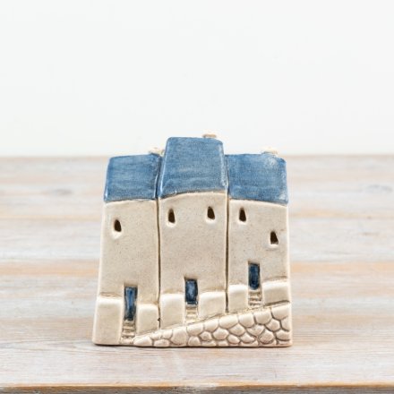Blue Townhouse Row, 13.8cm 
