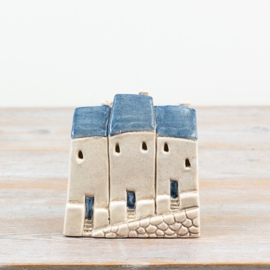 Coastal Townhouse Row Candle Holder, 13.8cm