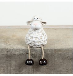 charming rustic sheep decoration with dangling legs