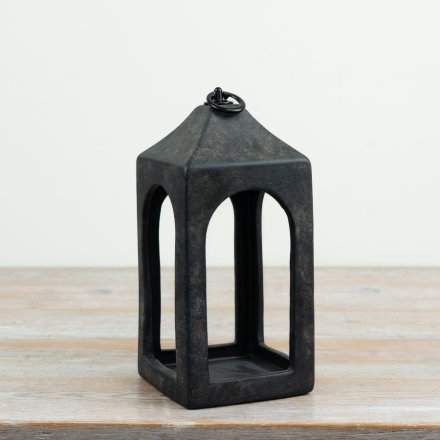 a charming balck candle holer lantern
