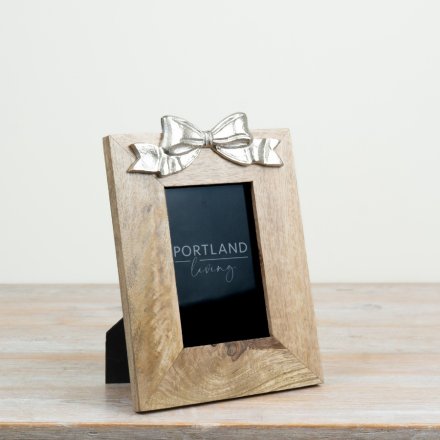 Wood Frame with Bow, 28cm 